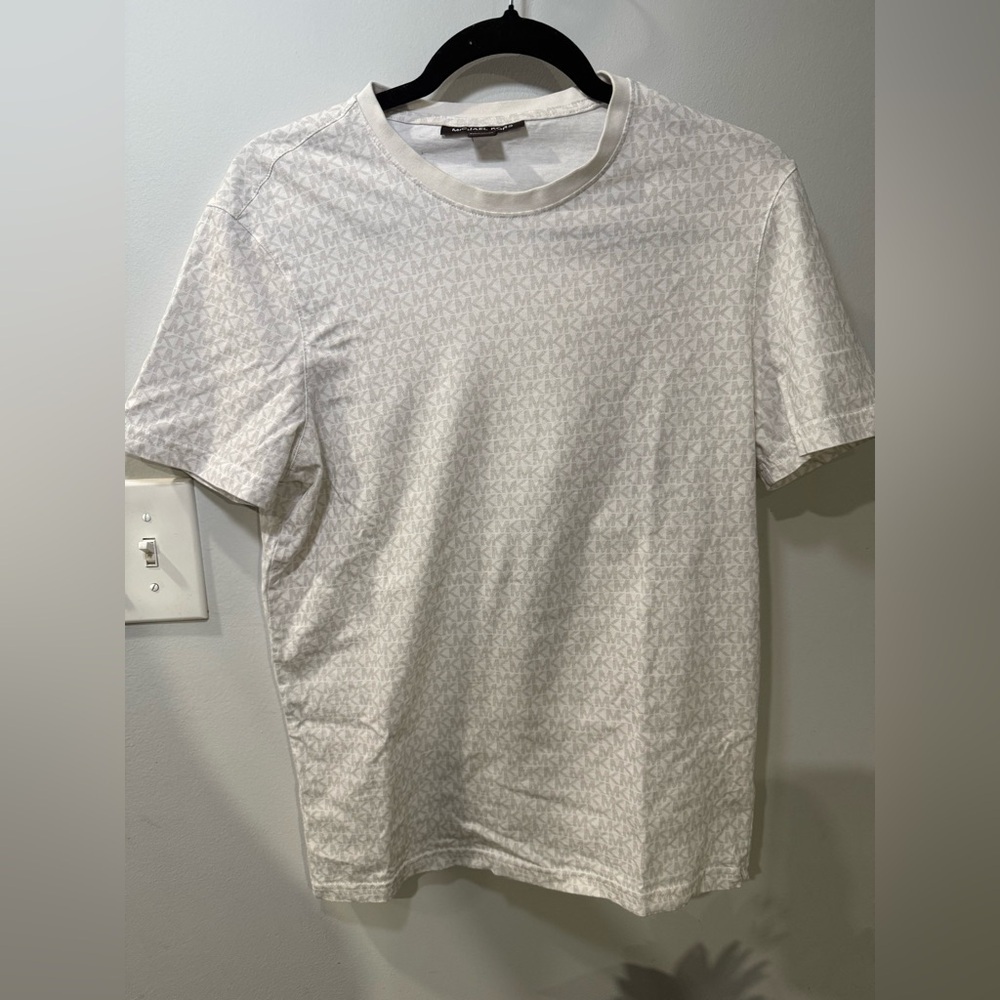 Michael Kors Men's Cream Patterned Tee - Picture 12 of 12